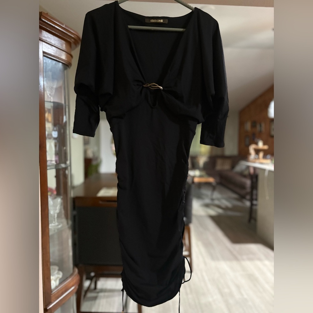 Roberto Cavalli Black Garment with Gold Logo